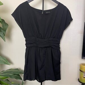 Lucca Couture Black Ruched Romper